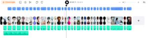 Exemple d'une timeline de montage de vidéo IA à partir de texte
